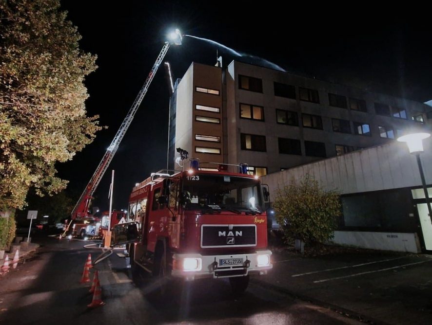 Feuerwehr Lebach übt den Ernstfall im Krankenhaus Lebach