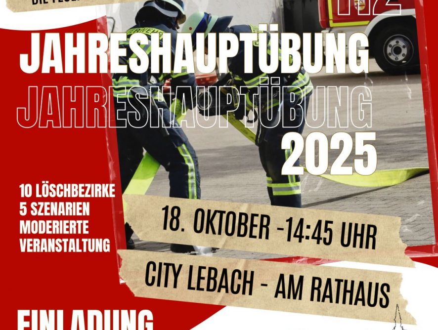 Einladung zur Jahreshauptübung der Feuerwehr der Stadt Lebach! 🔥